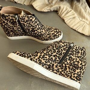 Leopard calf hair edge sneaker